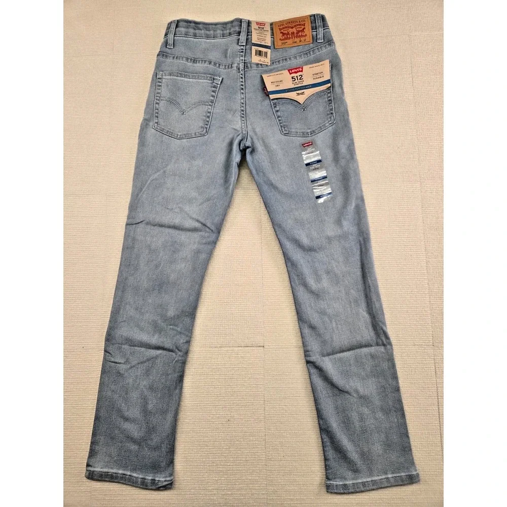 Levi's 512 Slim Taper Jeans Boys Size‎ 12 Regular Light Wash Stretch NEW